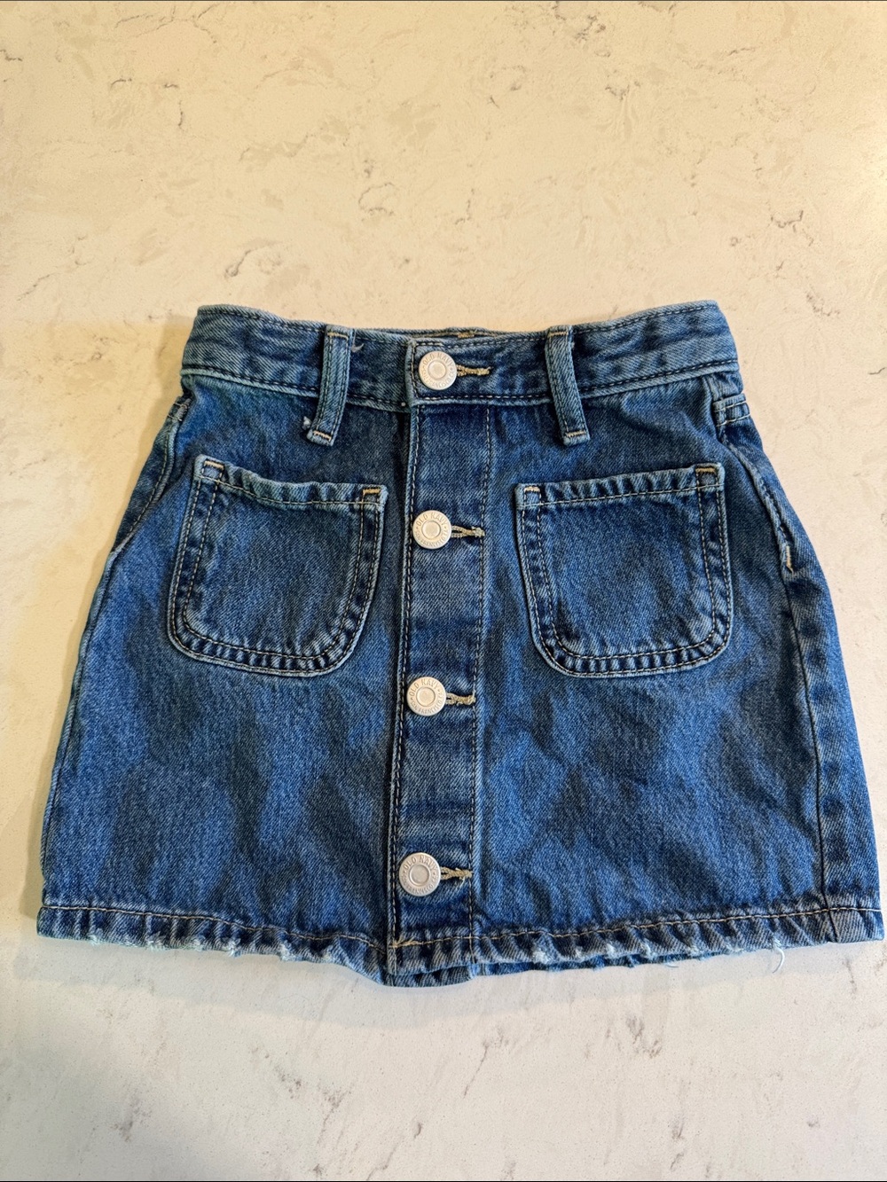 Old Navy Blue Denim Button-Front Girls Skirt